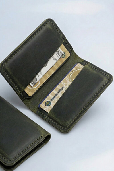 luvo Handmade 100% Real Leather Card Holder Italian Sewing Premium Genuine Le...