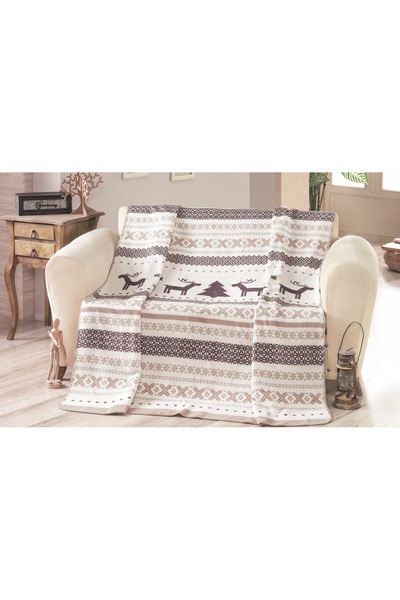 Sesli Yılbaşı Desenli Pamuklu Battaniye - Tek Kişilik