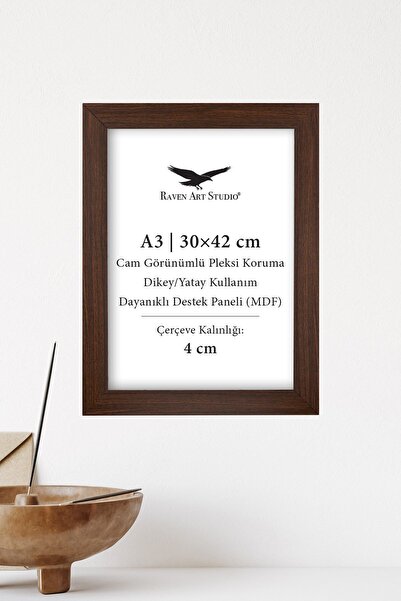 Raven Art Studio Μοντέρνο A3-30x42cm Καφέ Προστατευμένο Άθραυστο Γυαλί Plexig...