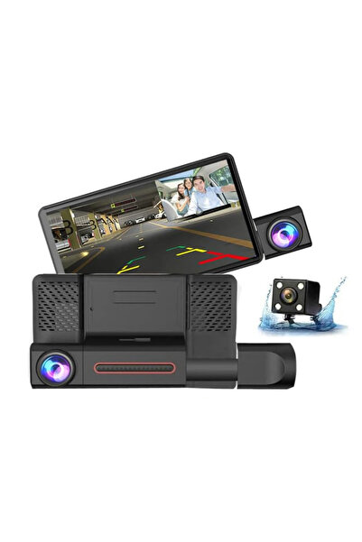 Ruan Triple dash cam Full HD 1080P 3 cameras front+interior+rear Collision se...