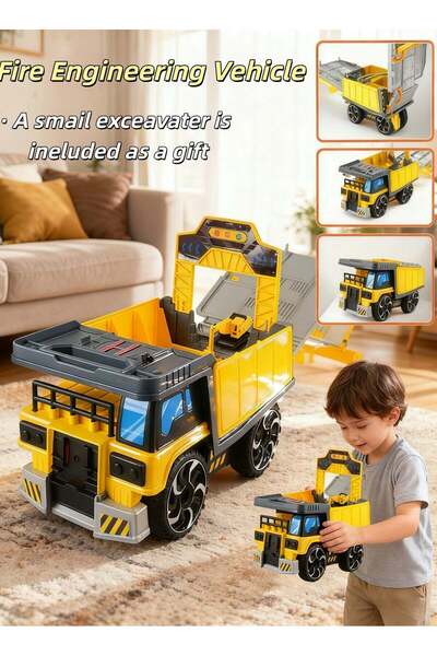 Generic Engineering Vehicles Toy Set 2-in-1Construction Truck Toy Transformat...