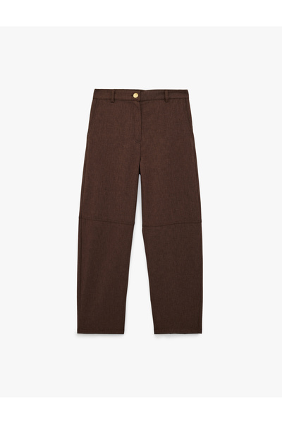 Koton Dobby Barrel Fit Fabric Trousers