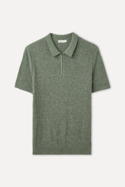 Mudo Mulineli Zippered Polo Collar Sweater