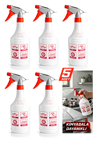 PROXTECH 1 Litre Boş Sprey Şişesi 5'li Set – Ayarlanabilir Püskürtücülü Çok A...