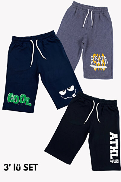 FYK COLLECTİON Σετ 3 τεμαχίων αγορίστικα σορτς Capri με διαφορετικά σχέδια κα...