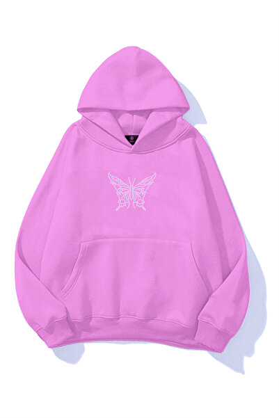 Flaubert -Unisex lines with stones cu imprimeu butterfly Sweatshirt 3 iplik c...