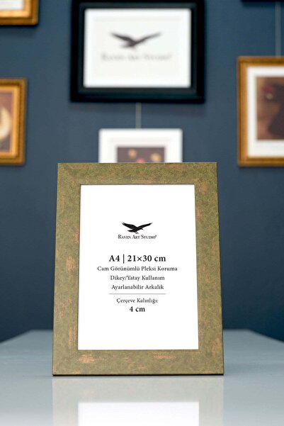 Raven Art Studio Μοντέρνο A4-21x30cm Χακί Πλαίσιο Εγγράφων Φωτογραφιών και Αφ...