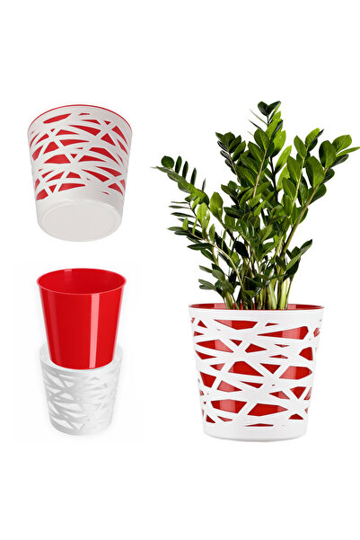 KADAX Capac de plastic pentru ghiveci, pentru flori și plante, 19 cm, roșu