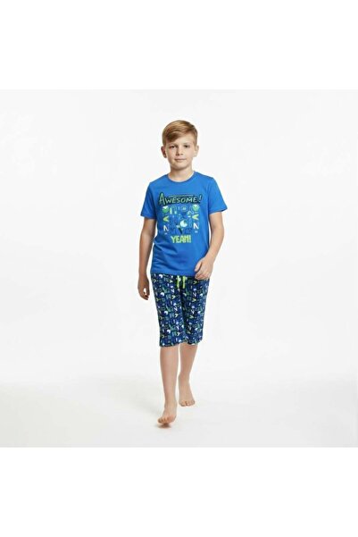levanapajamas طقم بيجاما ولادي "Awesome" باللون الأزرق المشرق