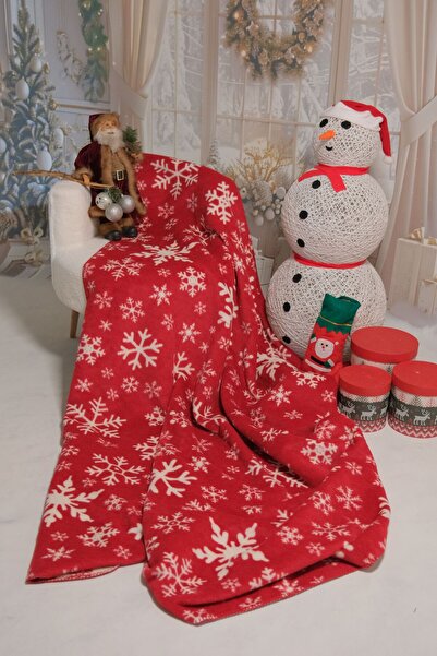 Sesli Yılbaşı Desenli Pamuklu Battaniye - Tek Kişilik