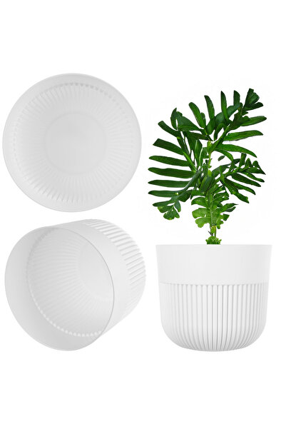 KADAX Ghiveci de flori, Capac pentru ghiveci, 17 cm, Plastic, Rotund, Striat,...