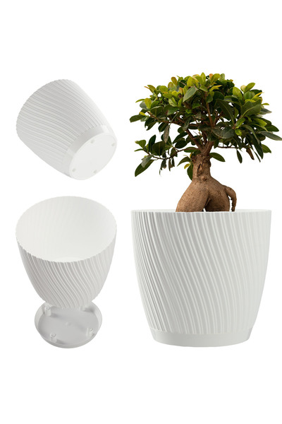 KADAX Ghiveci cu suport pentru flori, capac, bol rotund, 17 cm, alb