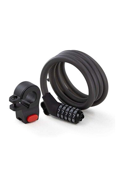 Arabest قفل كابل برقم سري مكون من 5 أرقام للدراجات والسكوترات، أسود، كبير