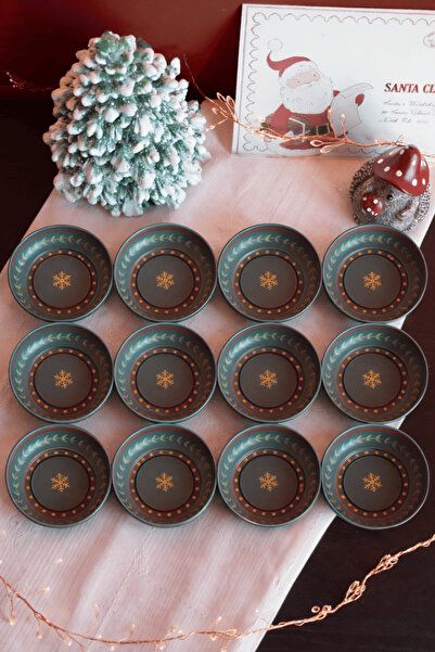 Sarkap Home 12'li Dondurmalı ve Çerezlik Seti - Yeşil Wishes