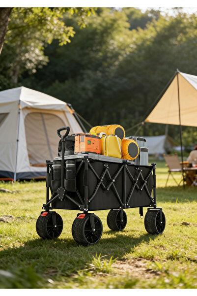 Yoawllty Heavy Duty 260L Collapsible Wagon, 440lbs Capacity Foldable Outdoor ...