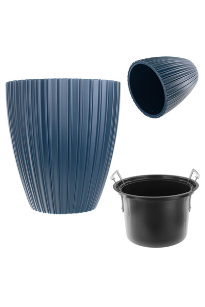 KADAX Ghiveci de flori 40cm Capac Insert Ghiveci de flori Plastic albastru