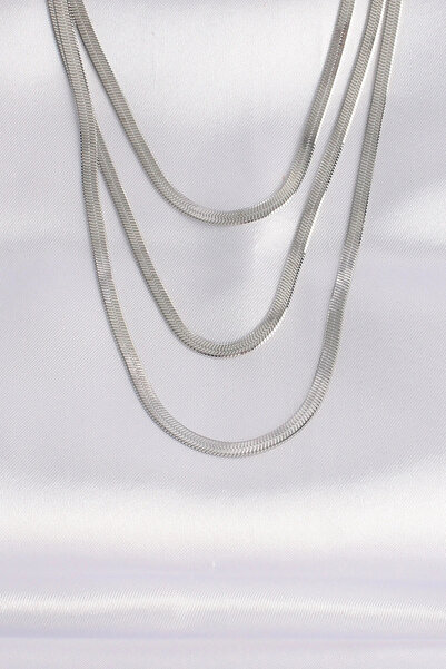 shopwave 316L Çelik İtalyan Zincir Gümüş Renk Çoklu Kolye