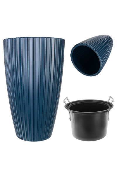 KADAX Ghiveci de flori 30 cm, capac cu inserție, ghiveci de flori din plastic...