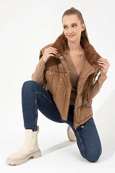 U.S. Polo Assn. Women's Camel Vest 50255045-Vr015