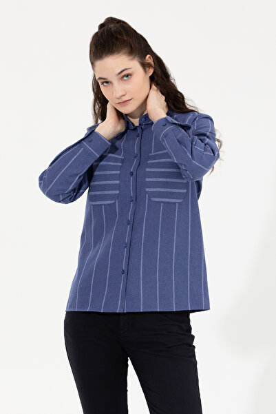 U.S. Polo Assn. Γυναικείο Μπλε Μακρυμάνικο Πουκάμισο 50256969-VR036