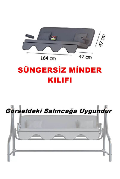 Yekta Home Gümbet 3 kişilik Salıncak Yedek Parça - Minder Kılıfı 164*47*10 cm