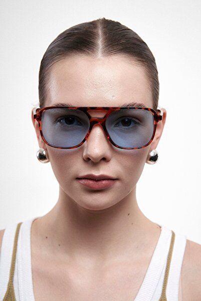 Bilge Karga Cleo Leopard Blue Güneş Gözlüğü