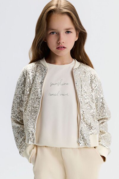nk kids Star Girl's Zippered Cardigan Cream 31343