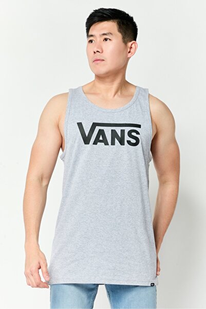 Vans Men Round Neck Sleeveless Brand Logo Vest, Grey