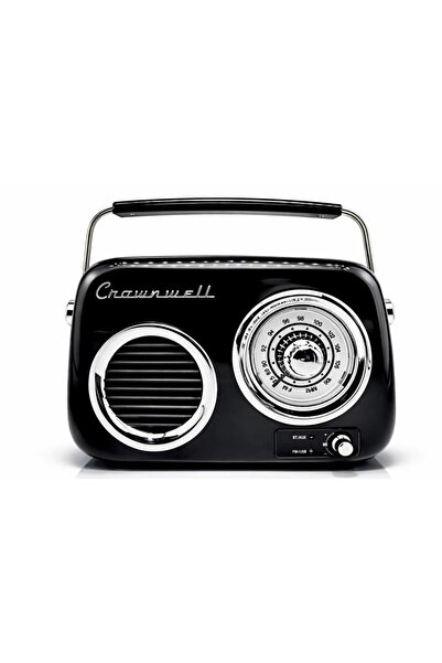 crownwel Retro Tasarımlı Bluetooth FM Radyo Siyah