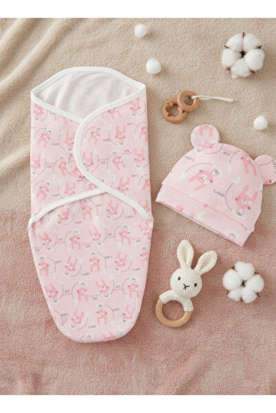 Generic Newborn Swaddle Blanket Set – Long-Eared Rabbit Baby Wrap with Matchi...