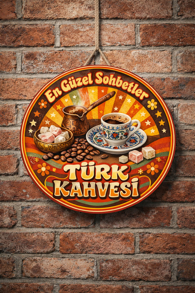 Mayeka Cafea turcească, cafea retro, ornament decorativ pentru ușă, panou din...