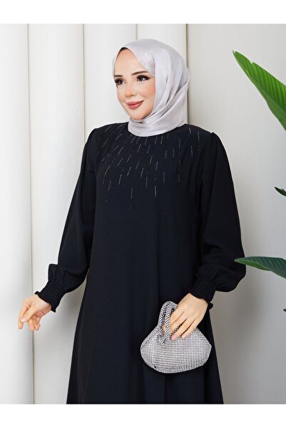 CLB COLLECTION Hijab Skirt Double Set with Stone Embroidery Long Tunic