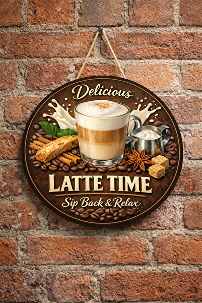 Mayeka Ornament decorativ pentru ușă, cu cafea latte, pentru cafenea și resta...