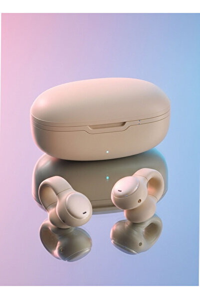 Generic Khaki Wireless Bone Conduction Clip-on Headphones: Open-Ear Safety, 4...