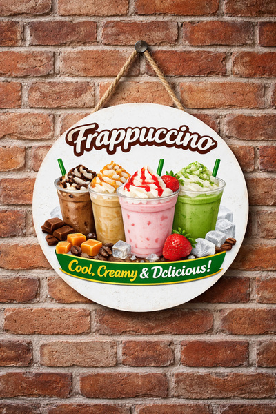 Mayeka Ornament de pictură murală cu cafea Frappuccino pentru cafenea, restau...