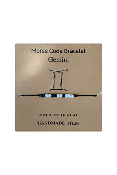 EFAYN.RO Gemini zodiac morse code bracelet, silver, handmade, black, EFAYN, u...
