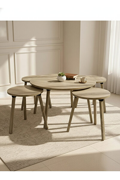 Living 5-Piece Wooden Table Set , Modern and Versatile Design