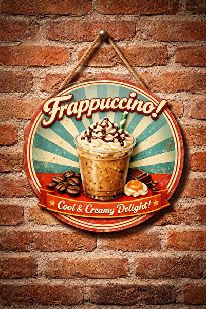 Mayeka Frappuccino Coffee Retro Ornament de pictură pe perete pentru cafenea,...