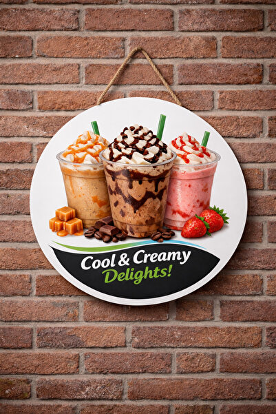 Mayeka Ornament de pictură murală cu cafea Frappuccino pentru cafenea, restau...