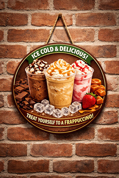 Mayeka Ornament de pictură murală cu cafea Frappuccino pentru cafenea, restau...