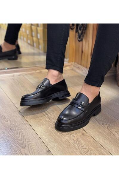 Parlak Hakiki Deri İthal Taban Tokalı Casual Ayakkabı