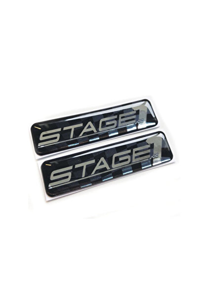 Redline Grafik Universal Stage 1 Motor Engine Tuning Gümüş 3D 2 Adet Sticker ...