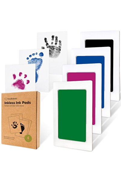 Arabest 4-Pack Inkless Hand and Footprint Kit for Newborn Keepsake with Clean...