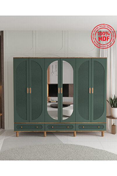 Teen & Bright SOHO 6 KAPAKLI ÇEKMECELİ GARDIROP - TAMAMI MDF