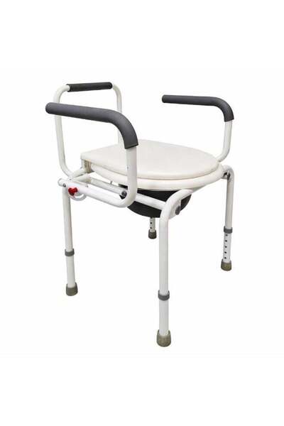 Advance Care كرسي مرحاض بجانب السرير 813 بمساند ذراع قابلة للطي - ارتفاع قابل...