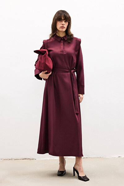 Touché Privé Shirt Collar Crepe Dress