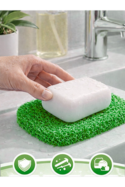 BEYLİNİ حامل صابون من البولي فينيل كلوريد (PVC) بتصميم مموج ومضاد للانزلاق، م...