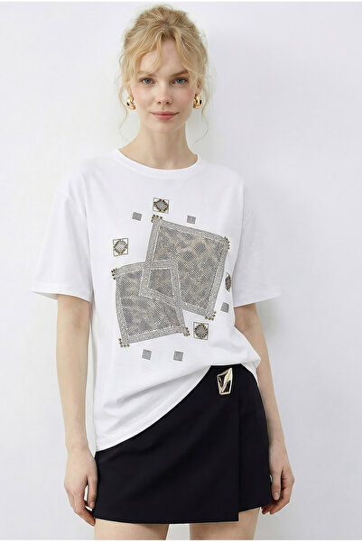 Bianco Lucci Women's Stone Printed Leopard Printed Pack Crew Neck Regular Fit...