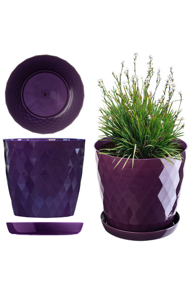 KADAX Ghiveci de flori din plastic cu suport, capac pentru ghiveci, 14 cm, vi...