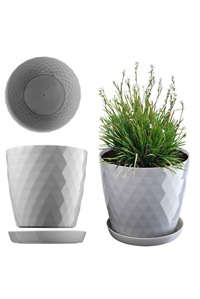KADAX Ghiveci de flori din plastic cu suport, capac pentru ghiveci, 20 cm, gri,
